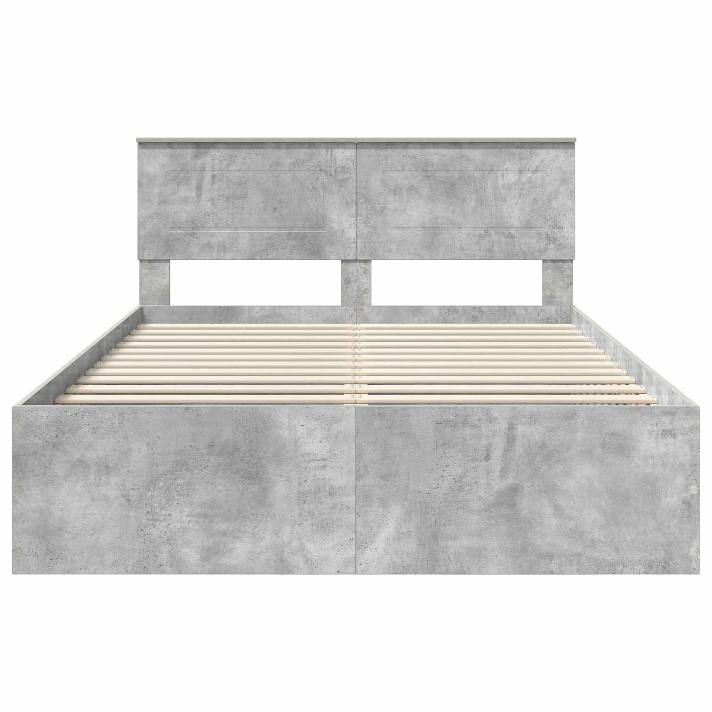 Ágykeret fejtámlával Beton Szürke 150 x 200 cm Szerelt Fa