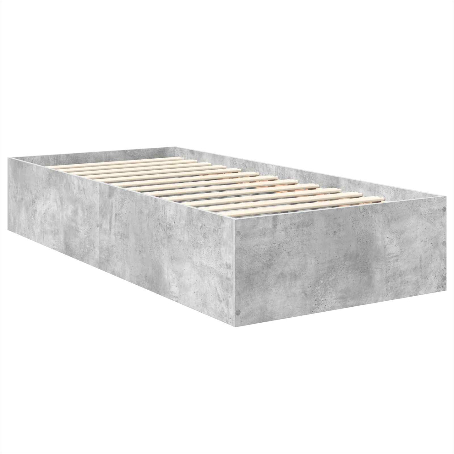 Ágykeret fejtámlával Beton Szürke 100 x 200 cm Szerelt Fa