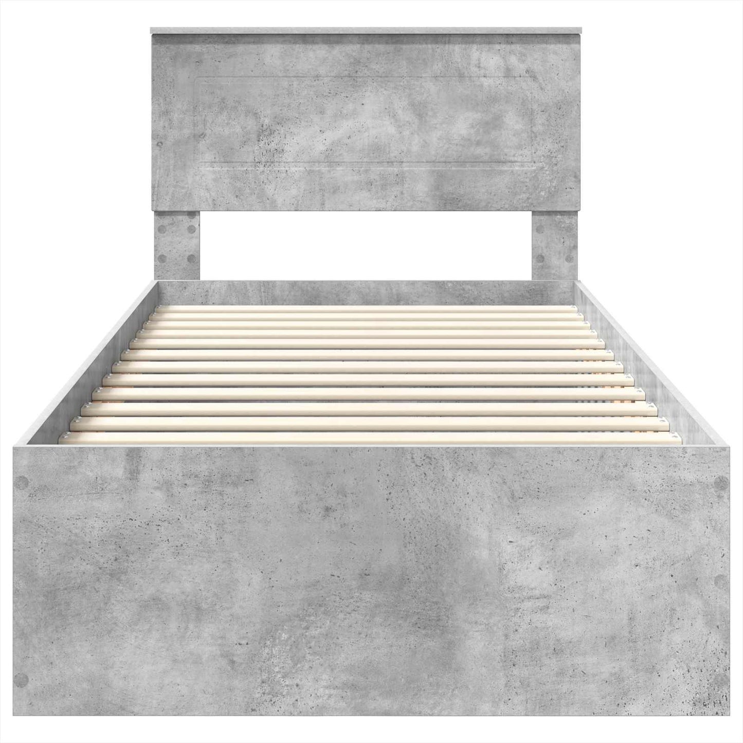 Ágykeret fejtámlával Beton Szürke 100 x 200 cm Szerelt Fa