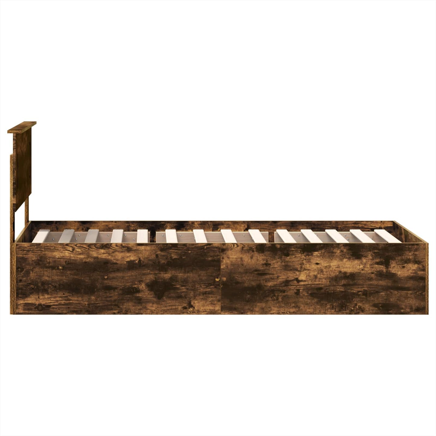 Ágykeret fejtámlával Füstölt tölgy 90 x 200 cm Szerelt Fa