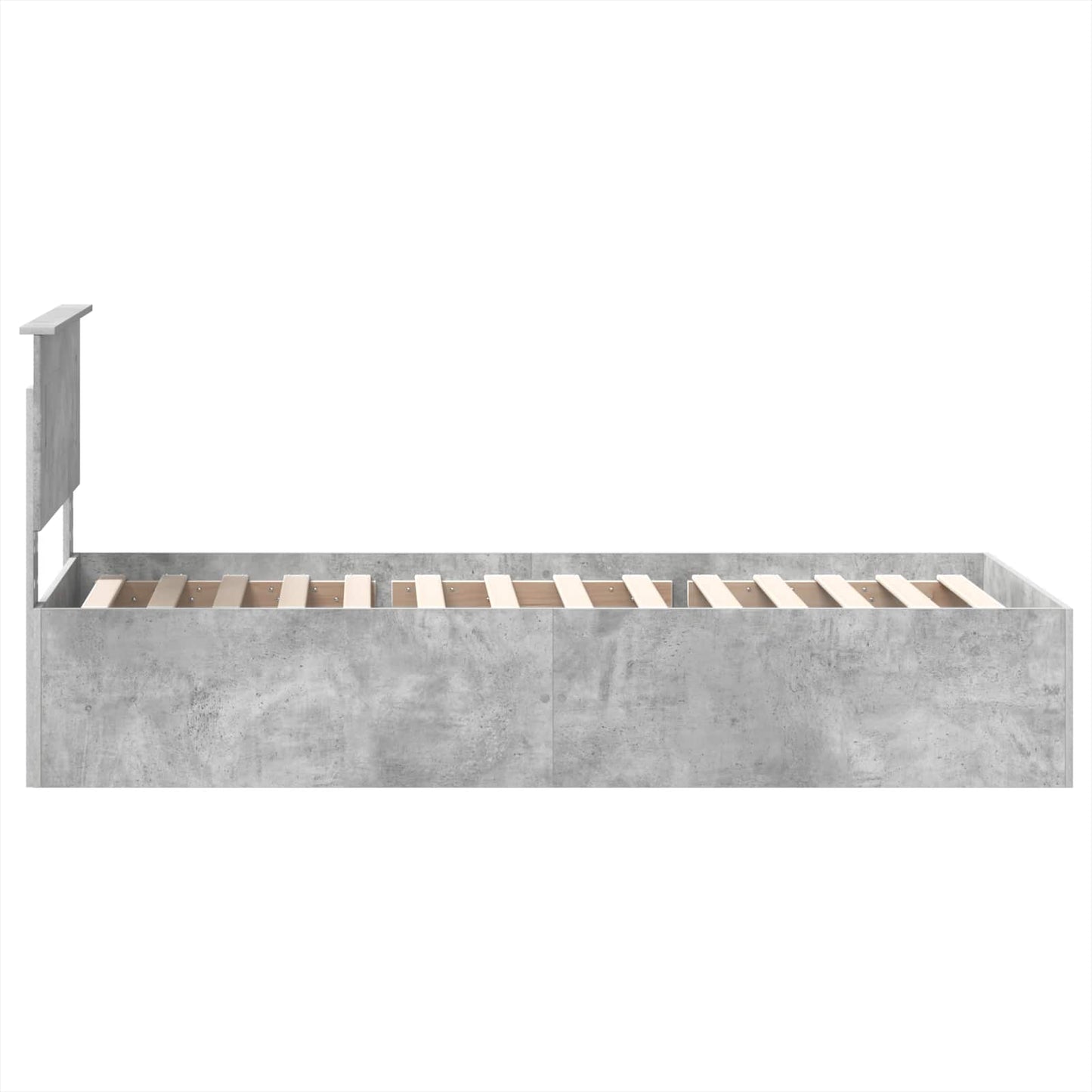 Ágykeret fejtámlával Beton Szürke 75 x 190 cm Szerelt Fa