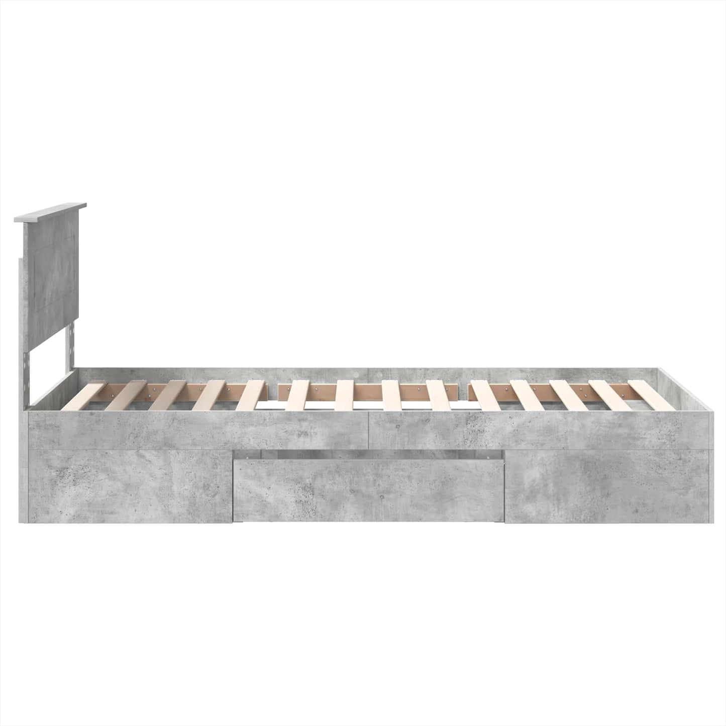 Ágykeret fejtámlával Beton Szürke 80 x 200 cm Faanyag