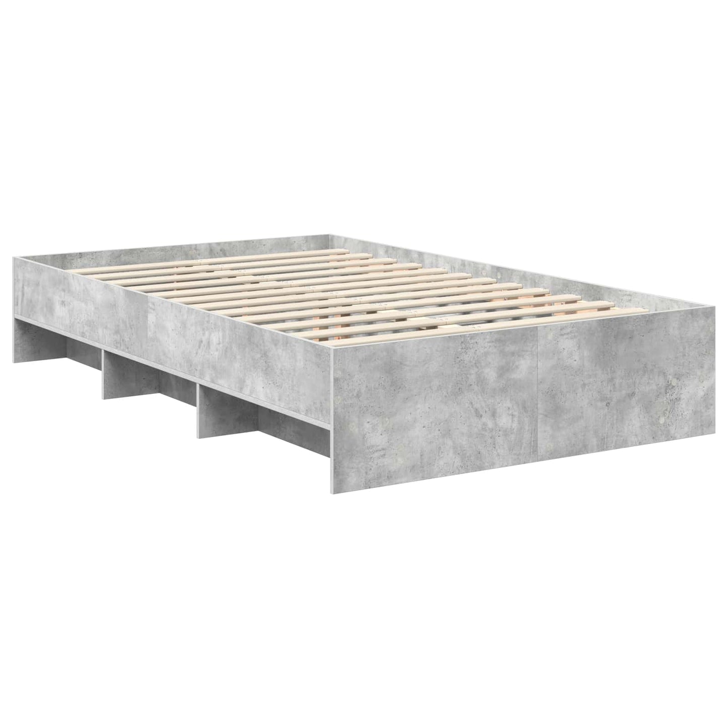 Ágykeret fejtámlával Beton Szürke 120 x 123 cm Szerelt Fa