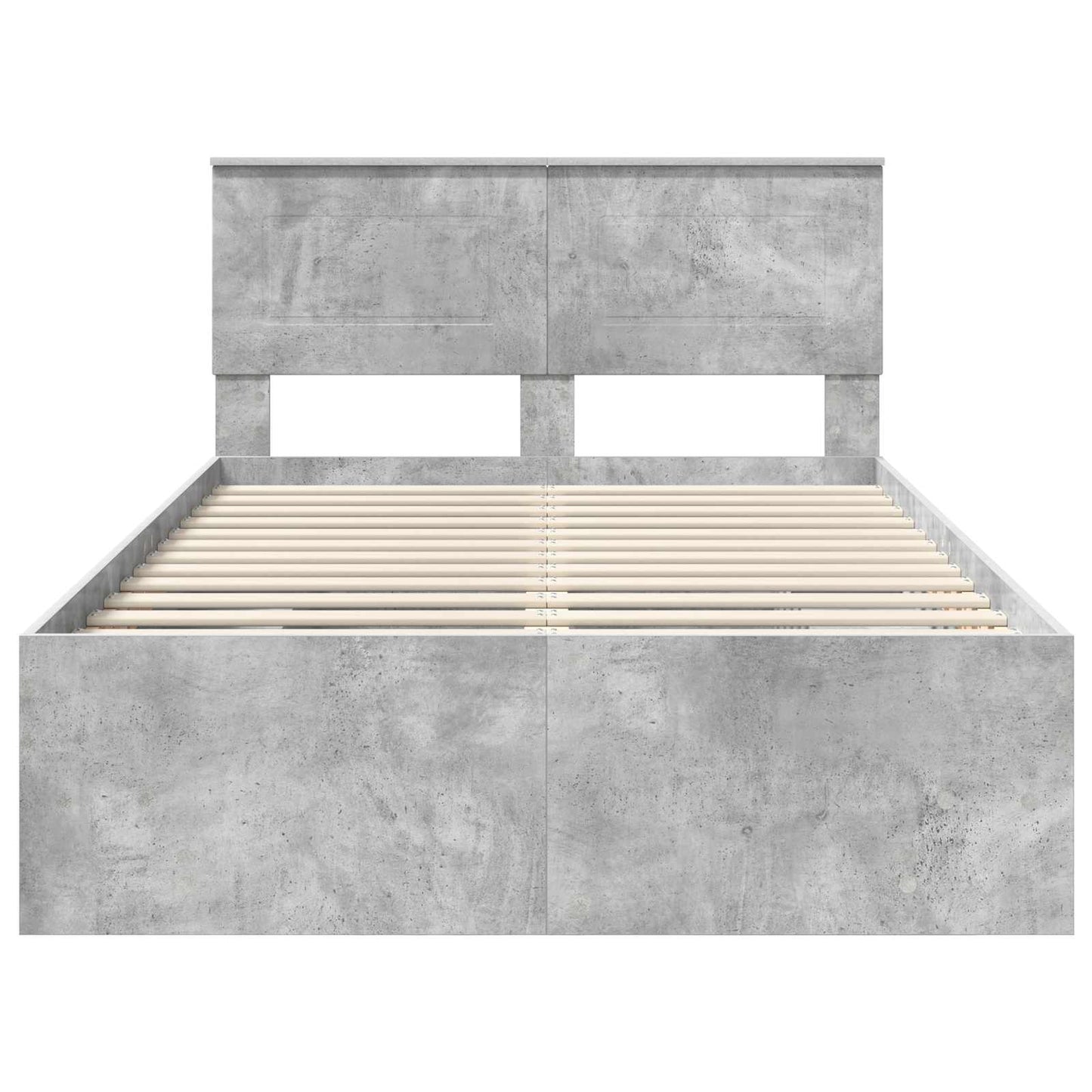 Ágykeret fejtámlával Beton Szürke 120 x 123 cm Szerelt Fa