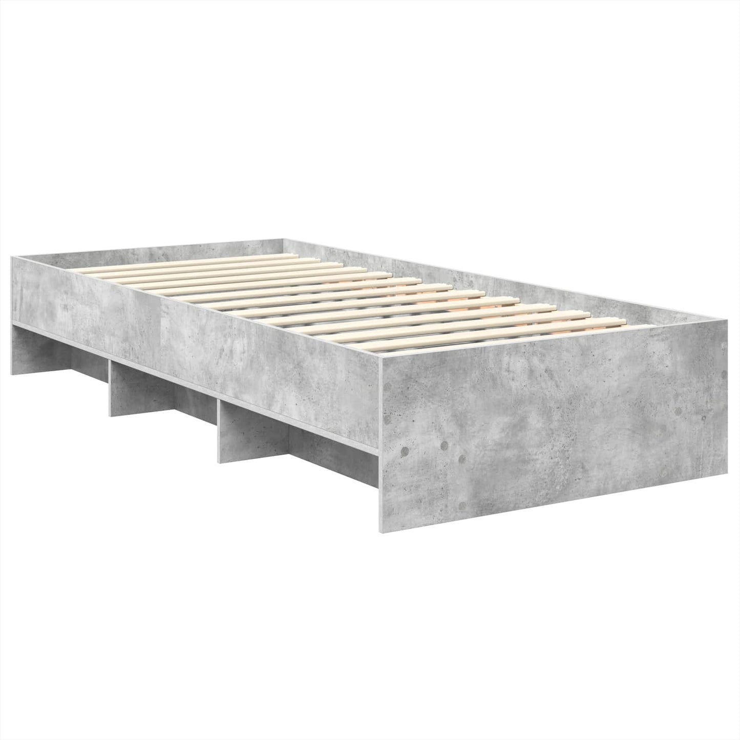 Ágykeret fejtámlával Beton Szürke 120 x 123 cm Szerelt Fa