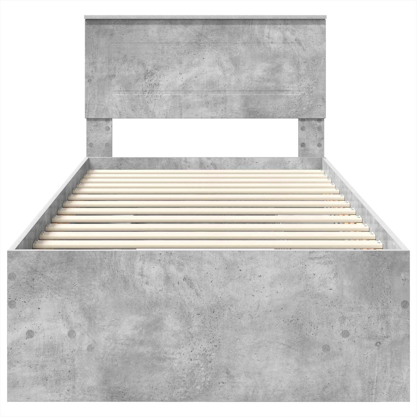 Ágykeret fejtámlával Beton Szürke 80 x 200 cm Szerelt Fa