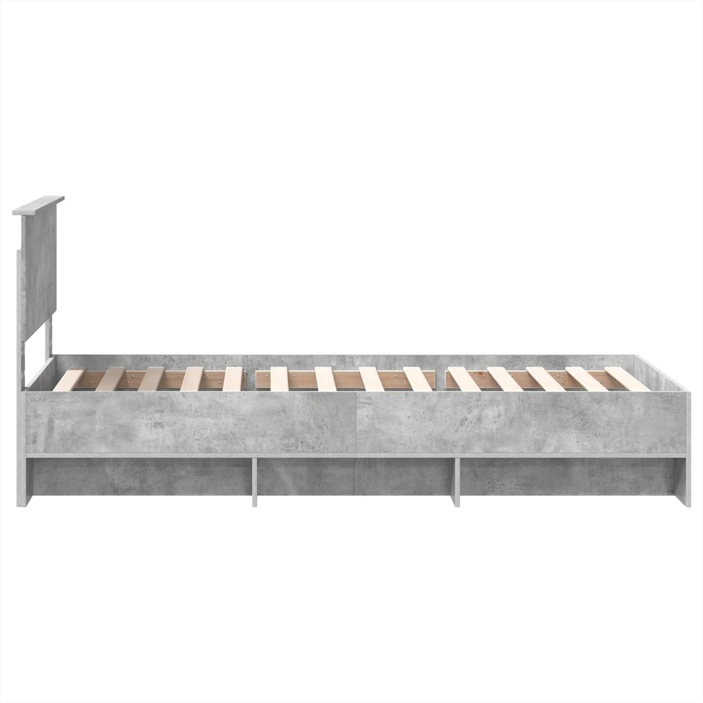 Ágykeret fejtámlával Beton Szürke 80 x 200 cm Szerelt Fa