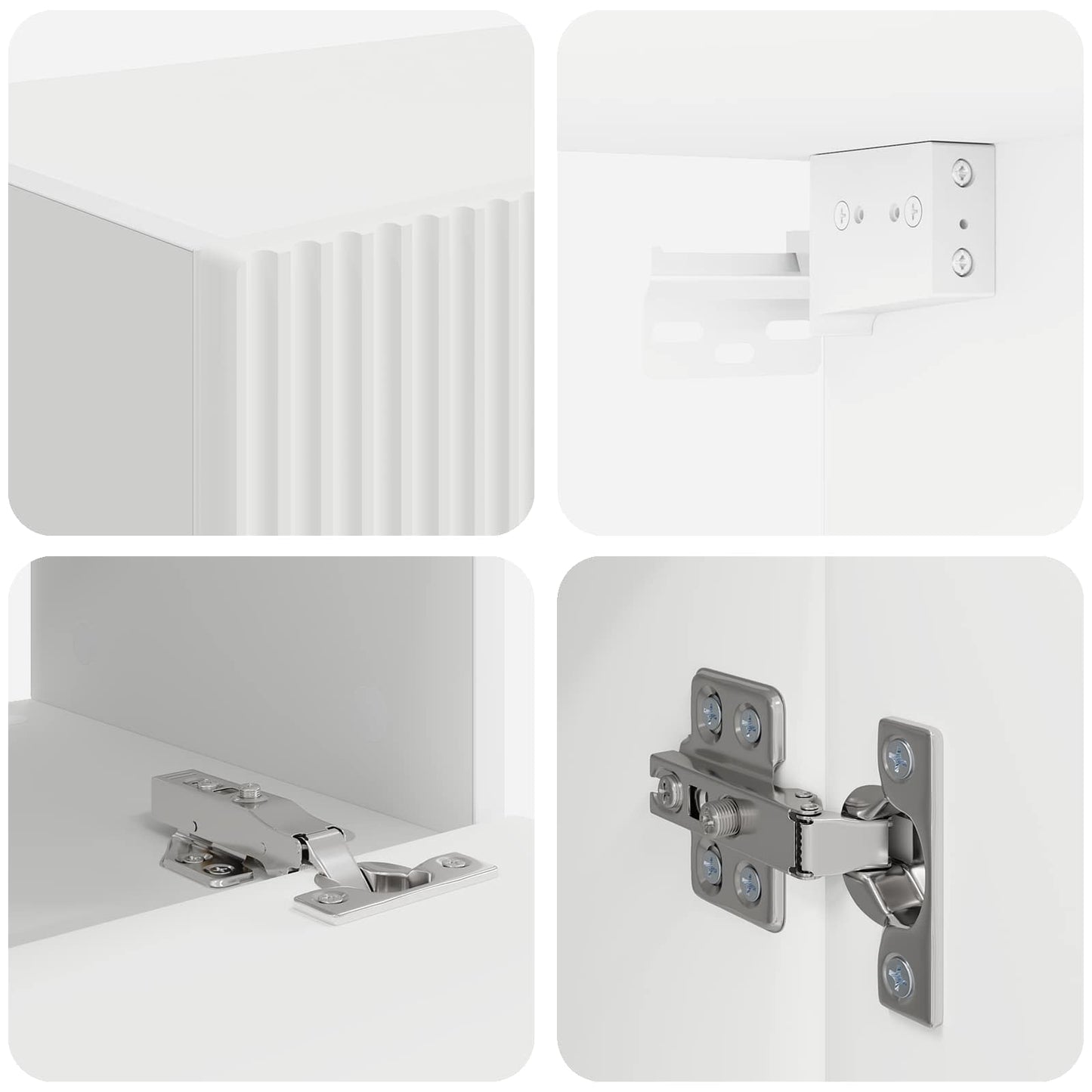 TV falit kabinet szett Falra szerelhető 4 pcs Fehér Faanyag