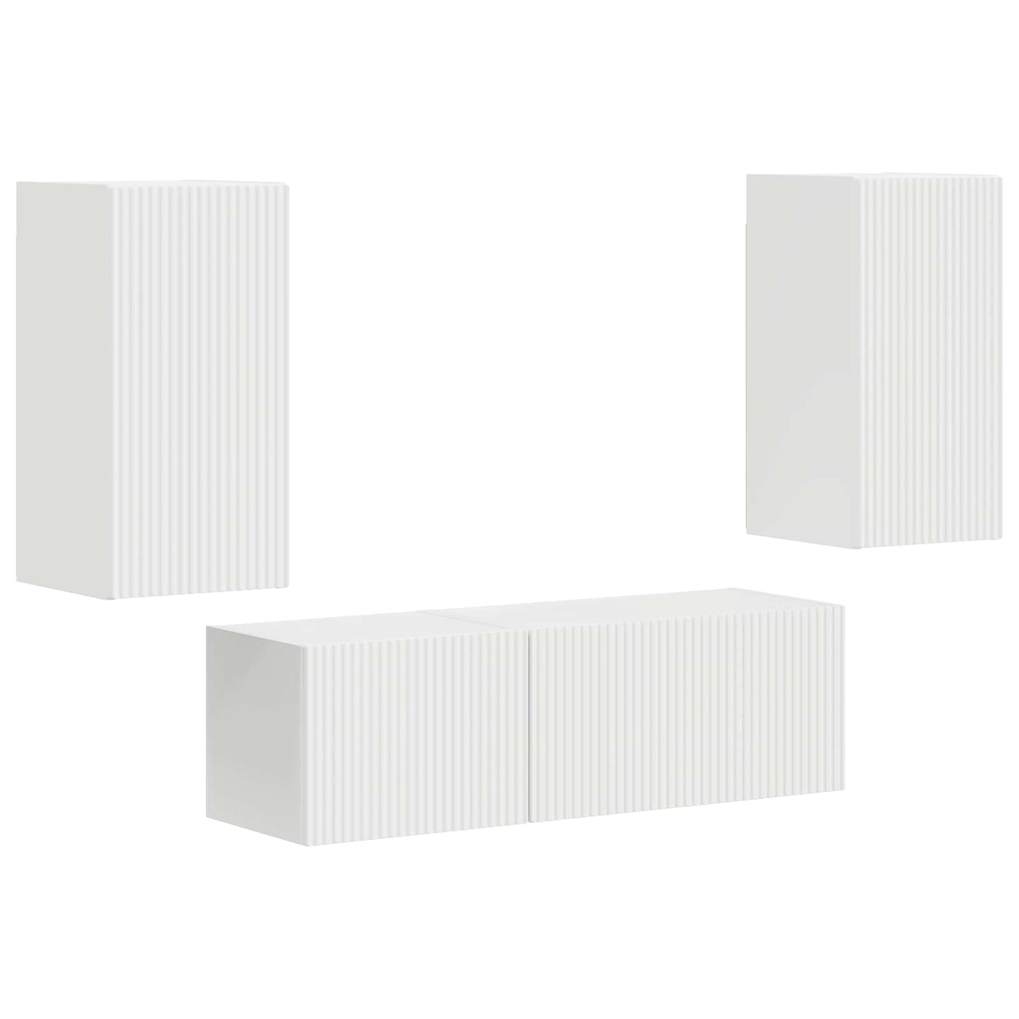 TV falit kabinet szett Falra szerelhető 4 pcs Fehér Faanyag