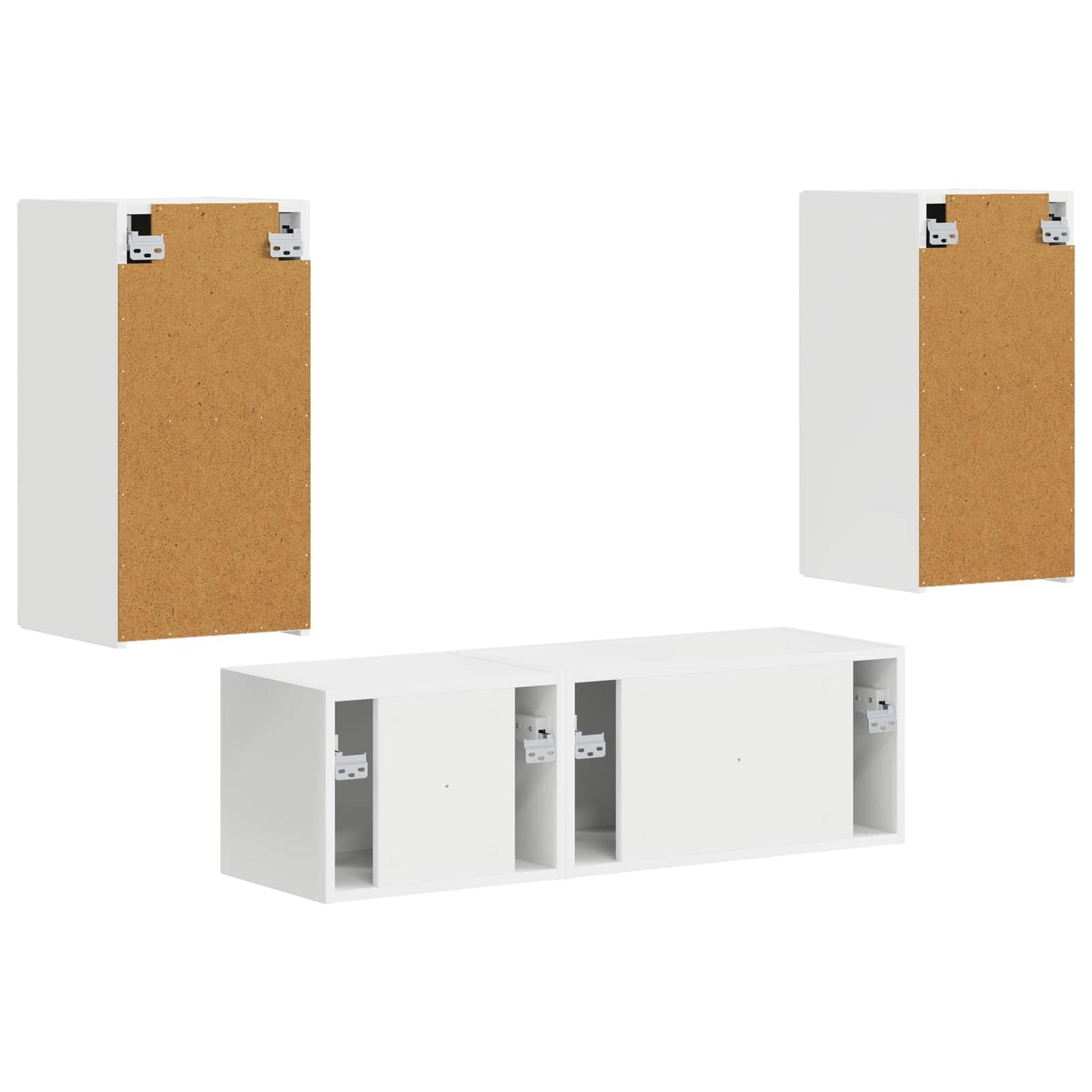 TV falit kabinet szett Falra szerelhető 4 pcs Fehér Faanyag