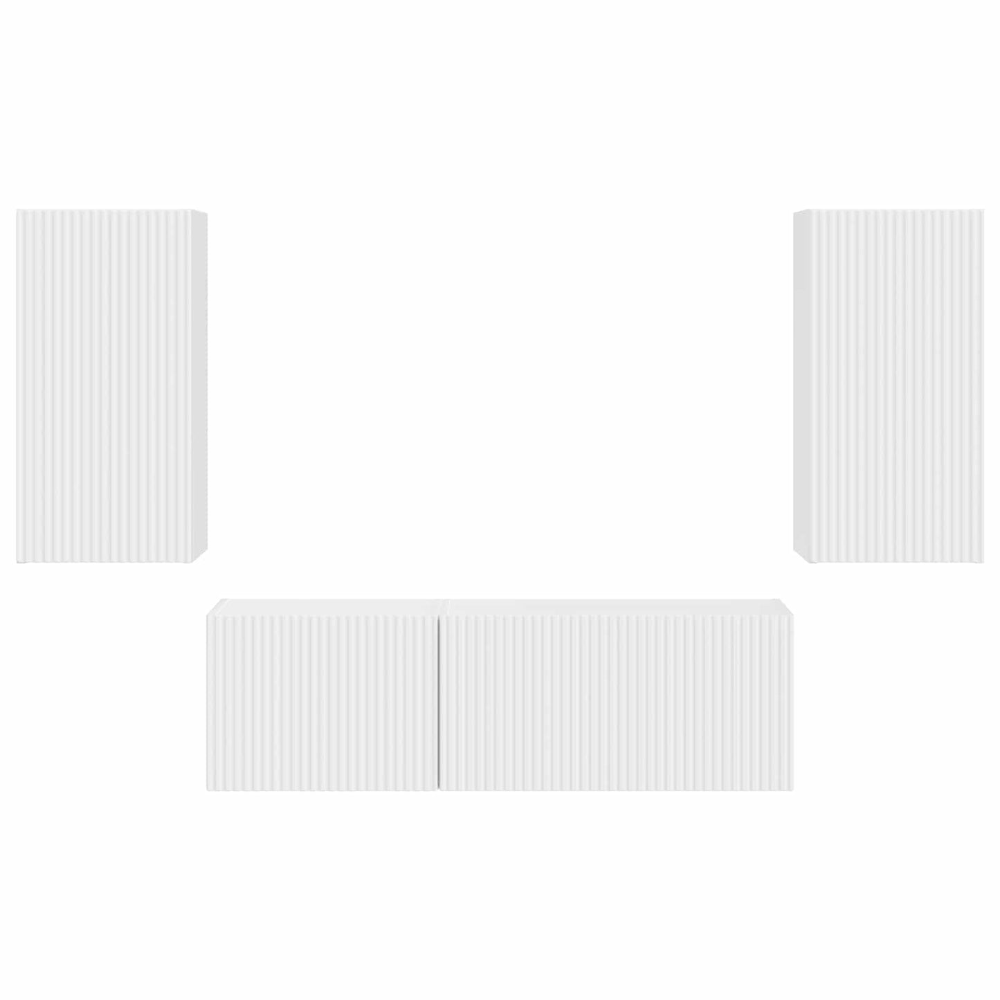 TV falit kabinet szett Falra szerelhető 4 pcs Fehér Faanyag