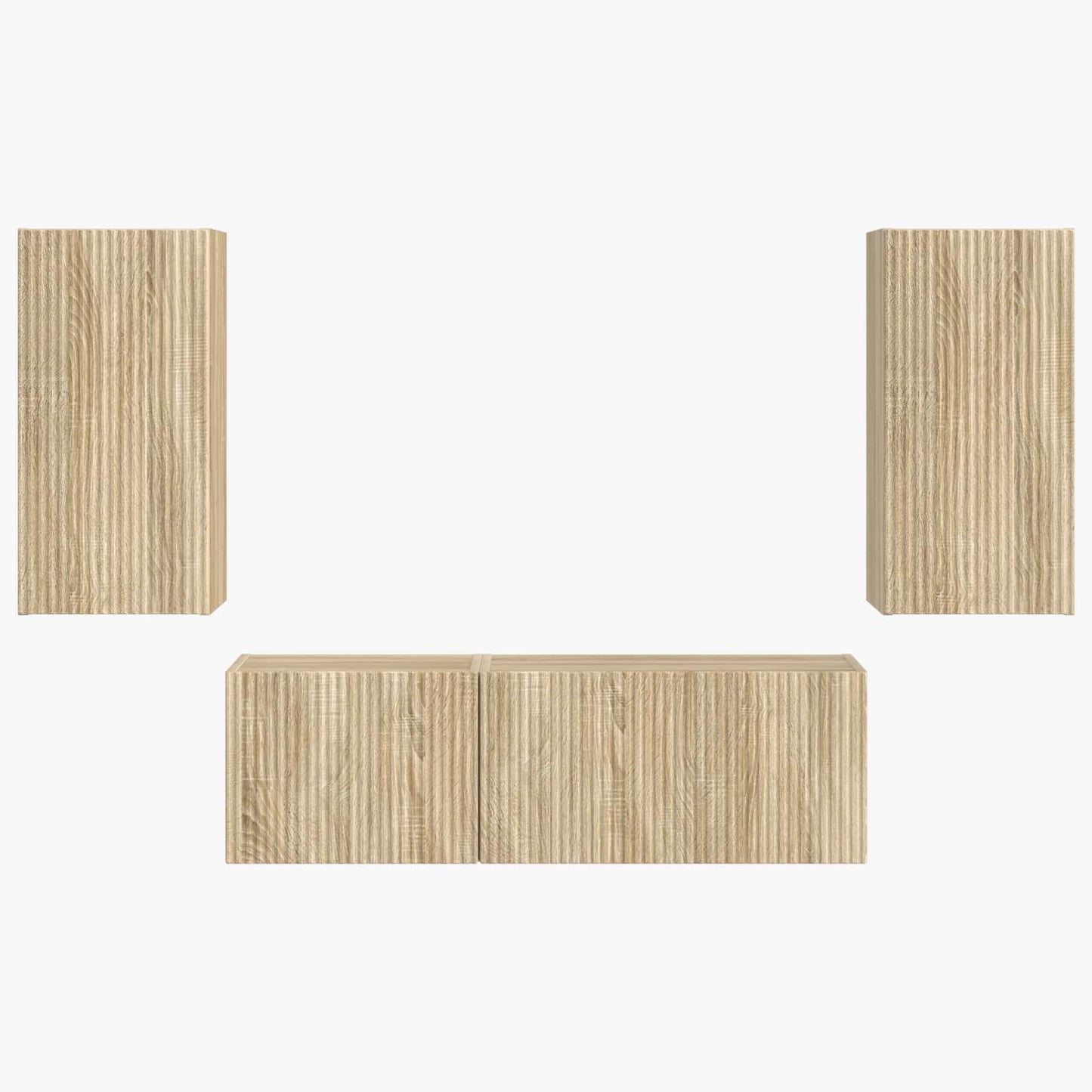 TV falit kabinet szett 4 pcs Sonoma tölgy Szerelt Fa