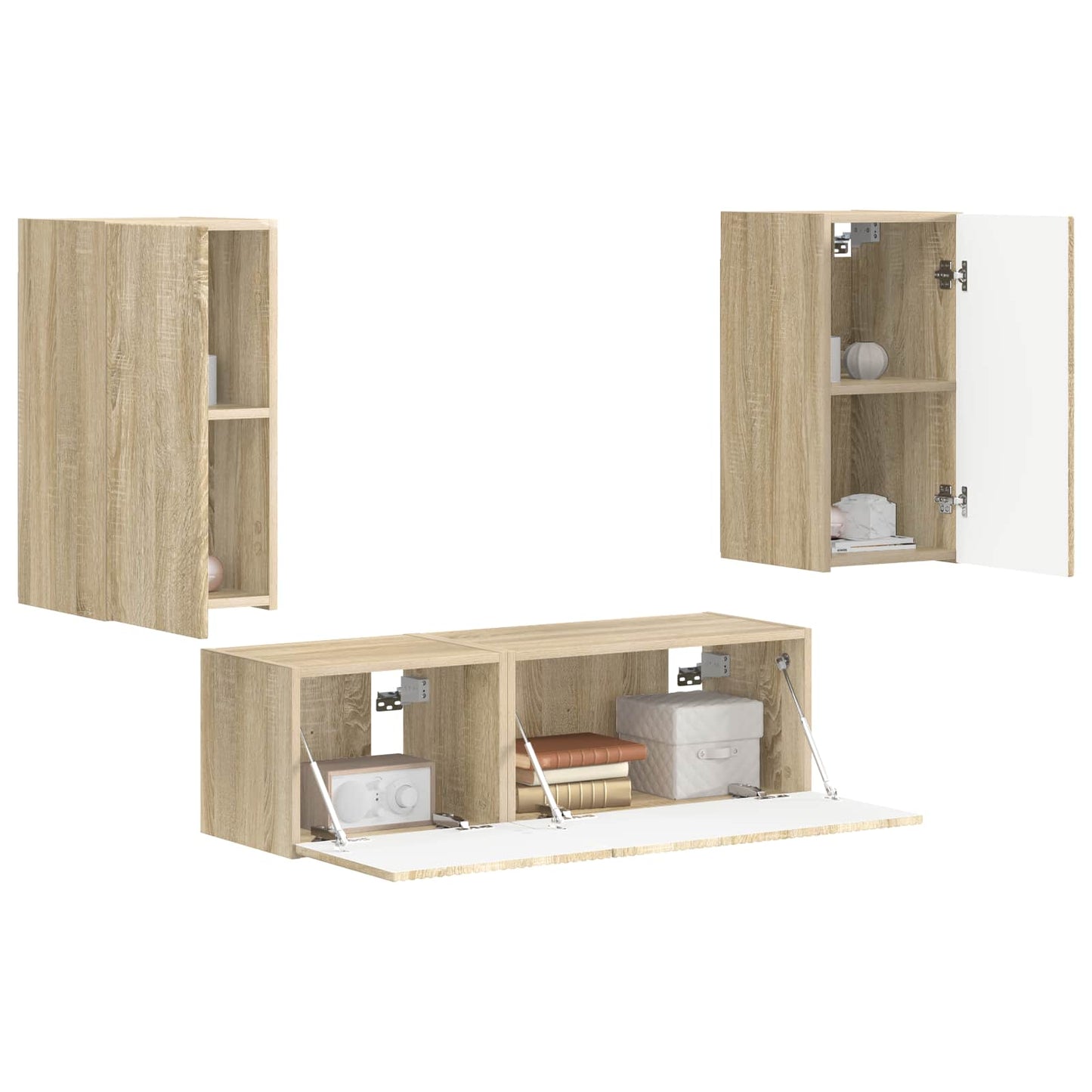 TV falit kabinet szett 4 pcs Sonoma tölgy Szerelt Fa