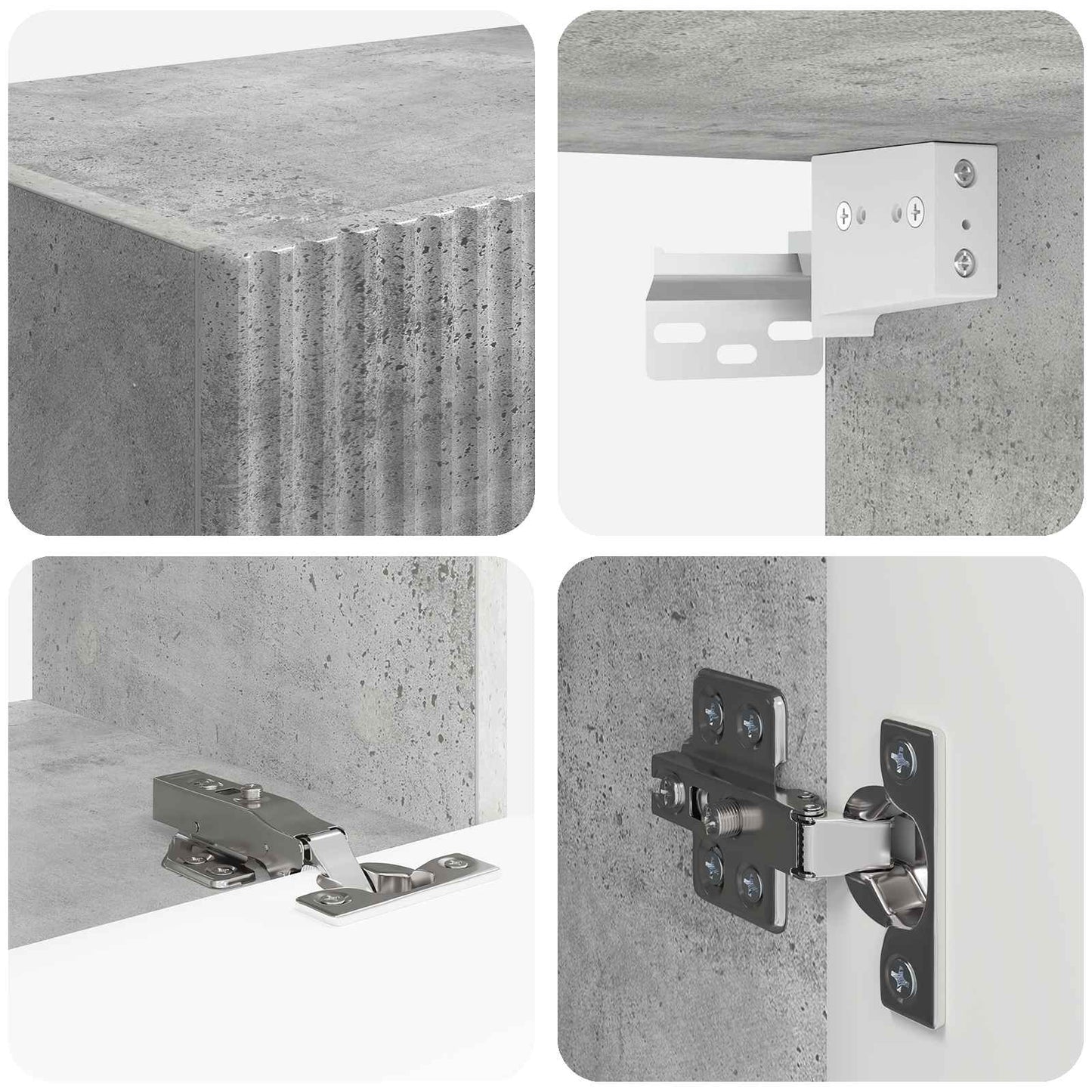 TV falit kabinet szett 4 pcs Beton Szürke Szerelt Fa