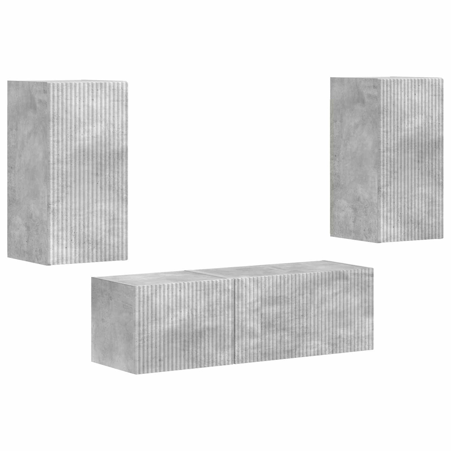 TV falit kabinet szett 4 pcs Beton Szürke Szerelt Fa