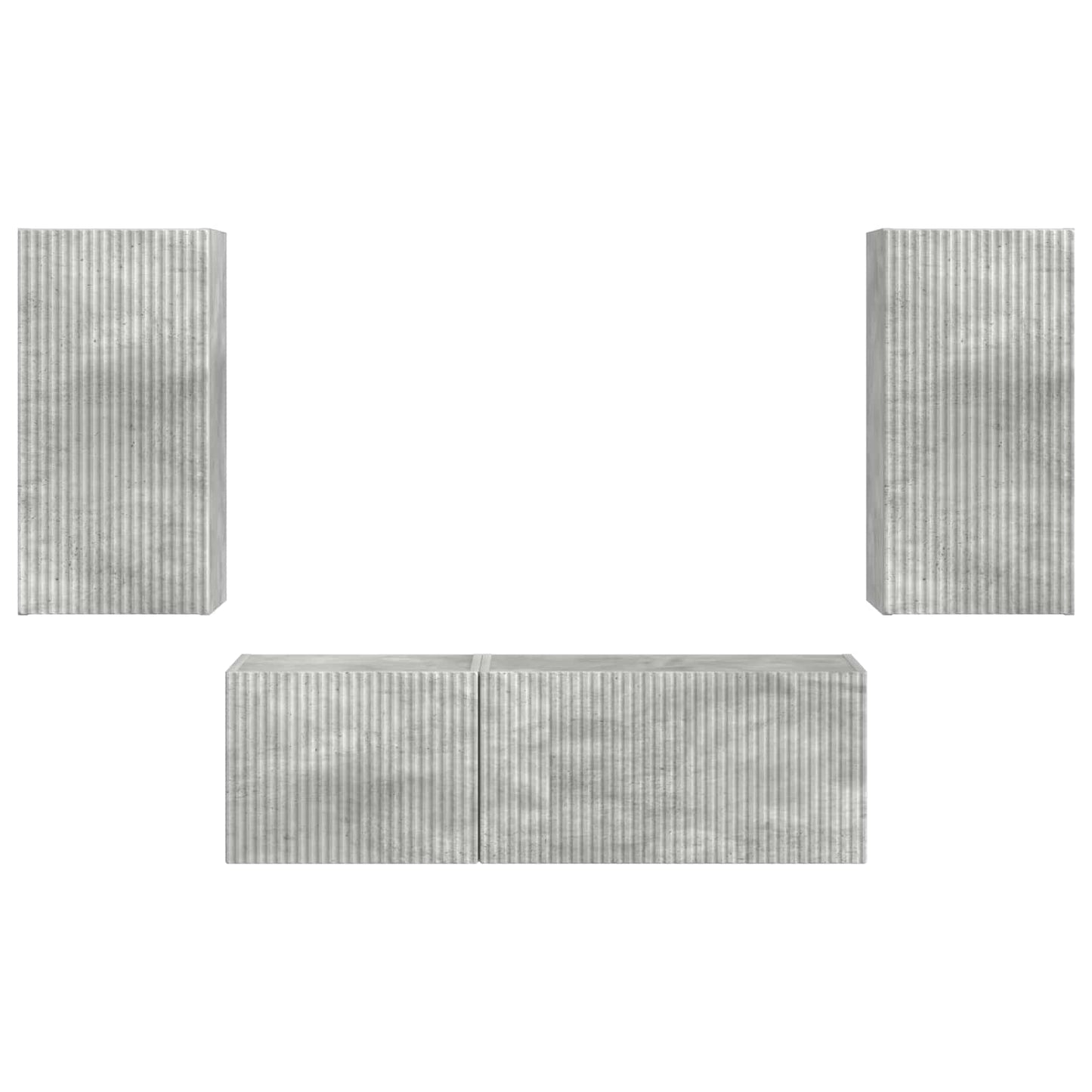 TV falit kabinet szett 4 pcs Beton Szürke Szerelt Fa