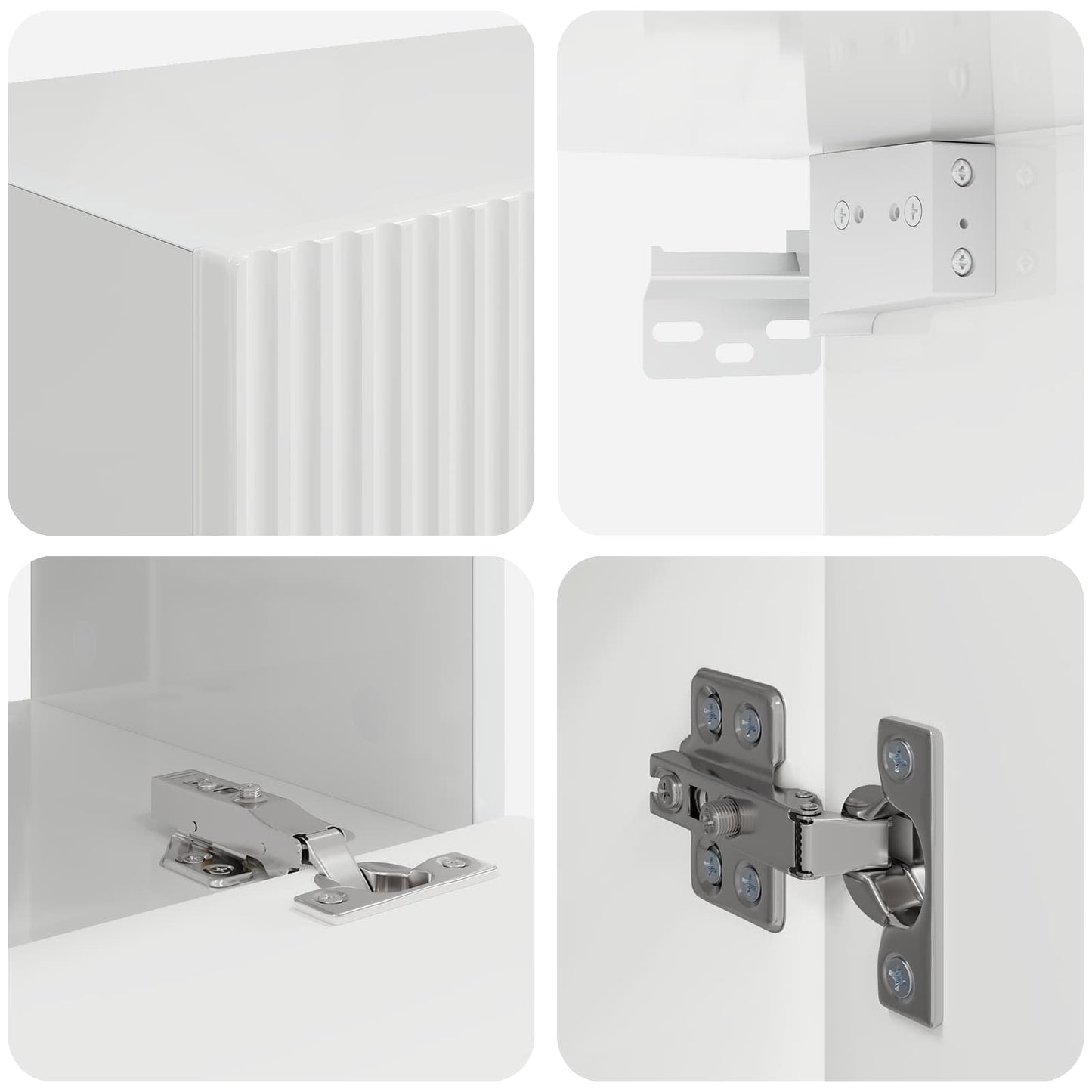 TV falit kabinet szett 4 pcs Magas Fényű Fehér Faanyag