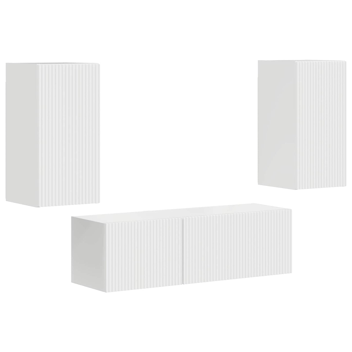TV falit kabinet szett 4 pcs Magas Fényű Fehér Faanyag