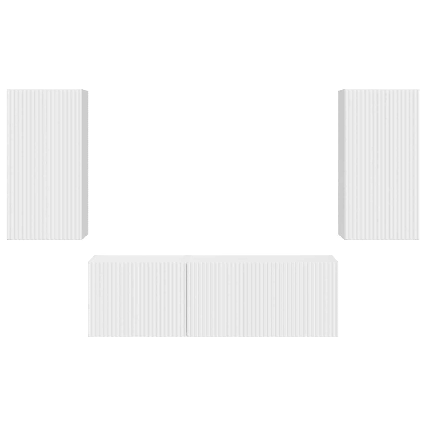 TV falit kabinet szett 4 pcs Magas Fényű Fehér Faanyag