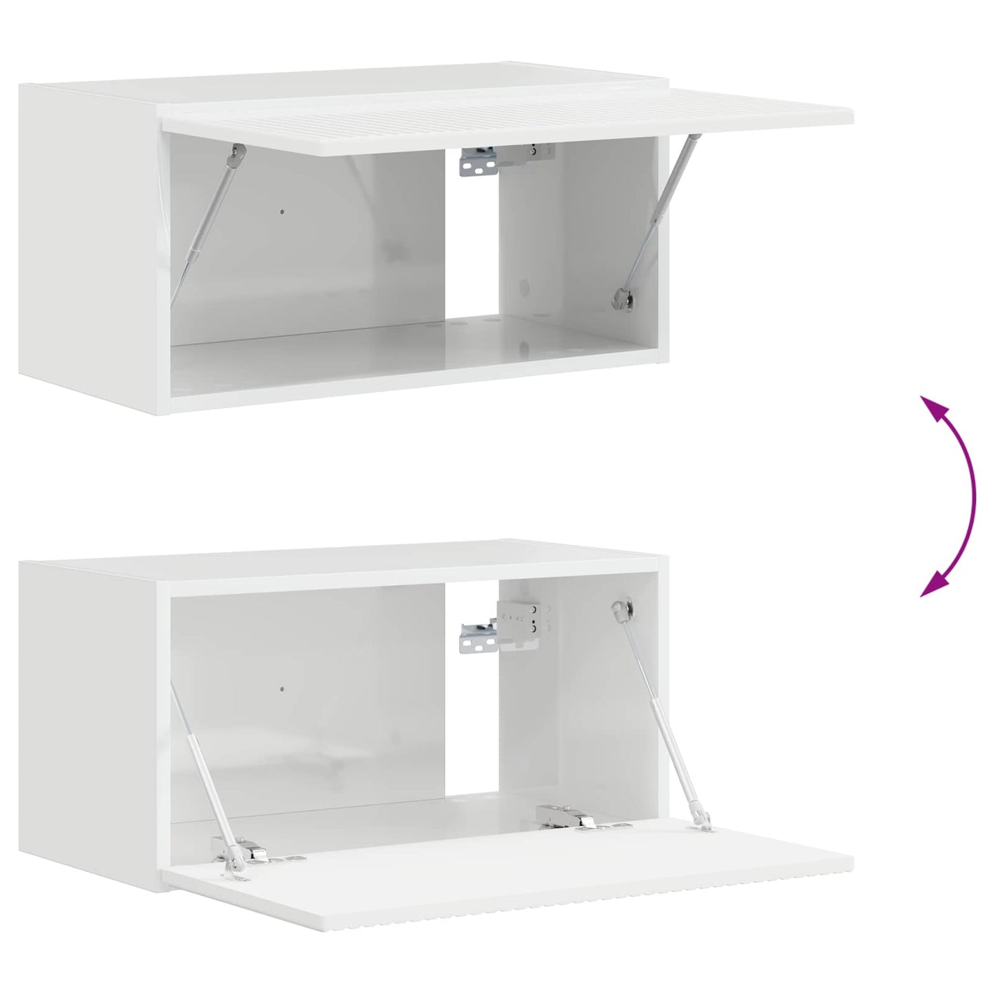 TV falit kabinet szett 4 pcs Magas Fényű Fehér Faanyag