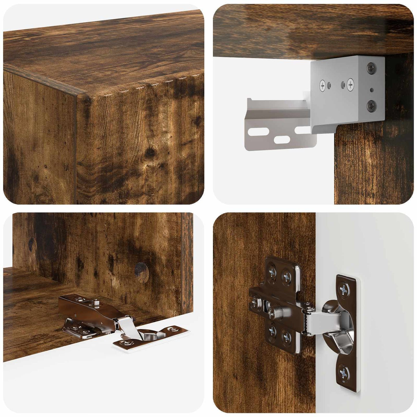 TV falit kabinet szett 4 pcs Füstölt tölgy Szerelt Fa
