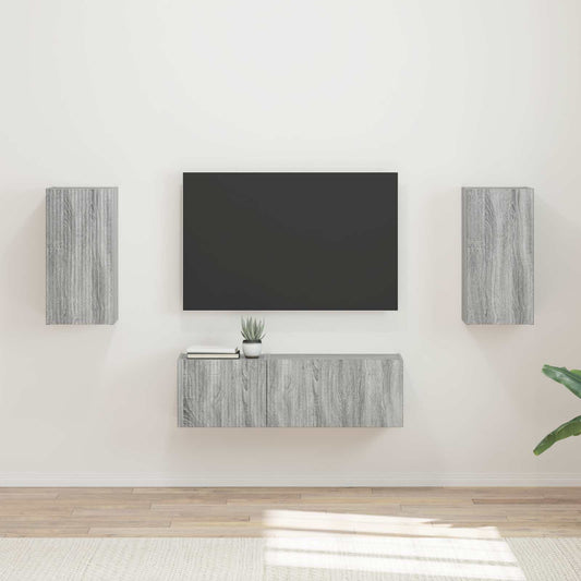 TV falit kabinet szett 4 pcs Szürke Sonoma Faanyag