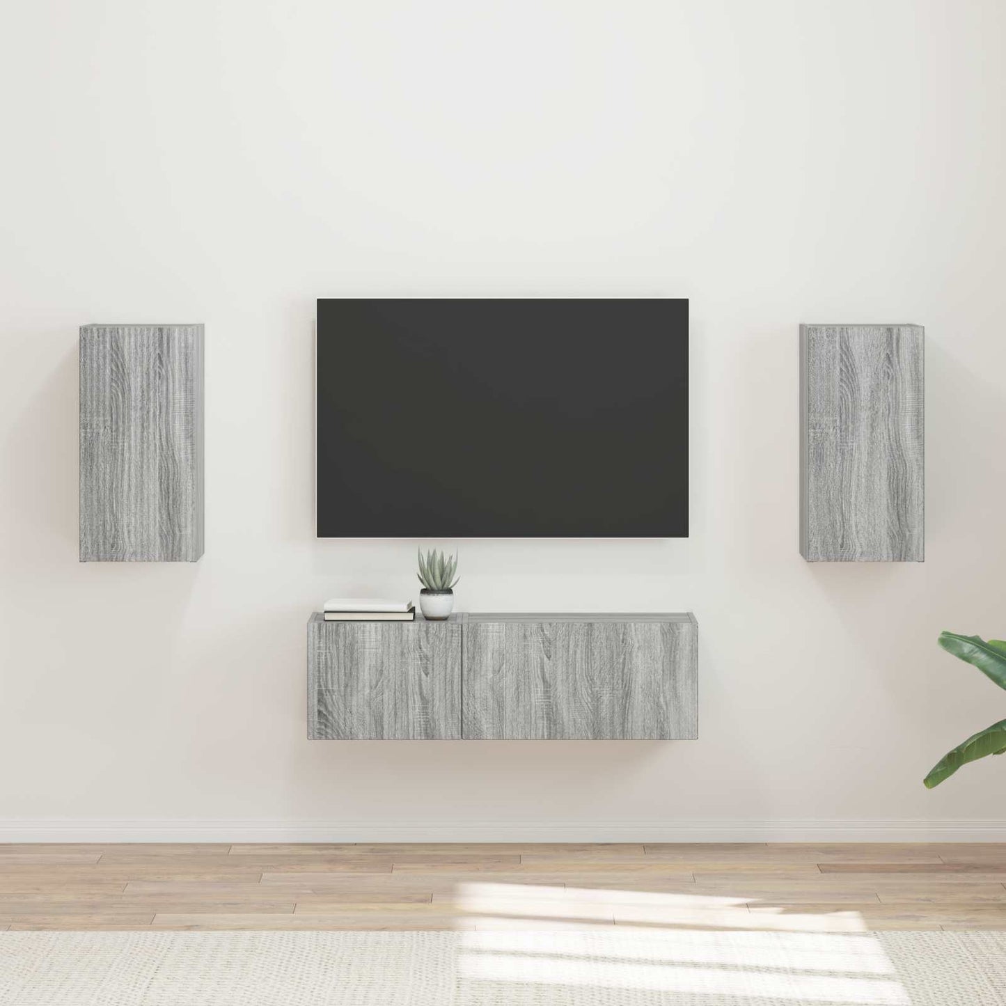 TV falit kabinet szett 4 pcs Szürke Sonoma Faanyag