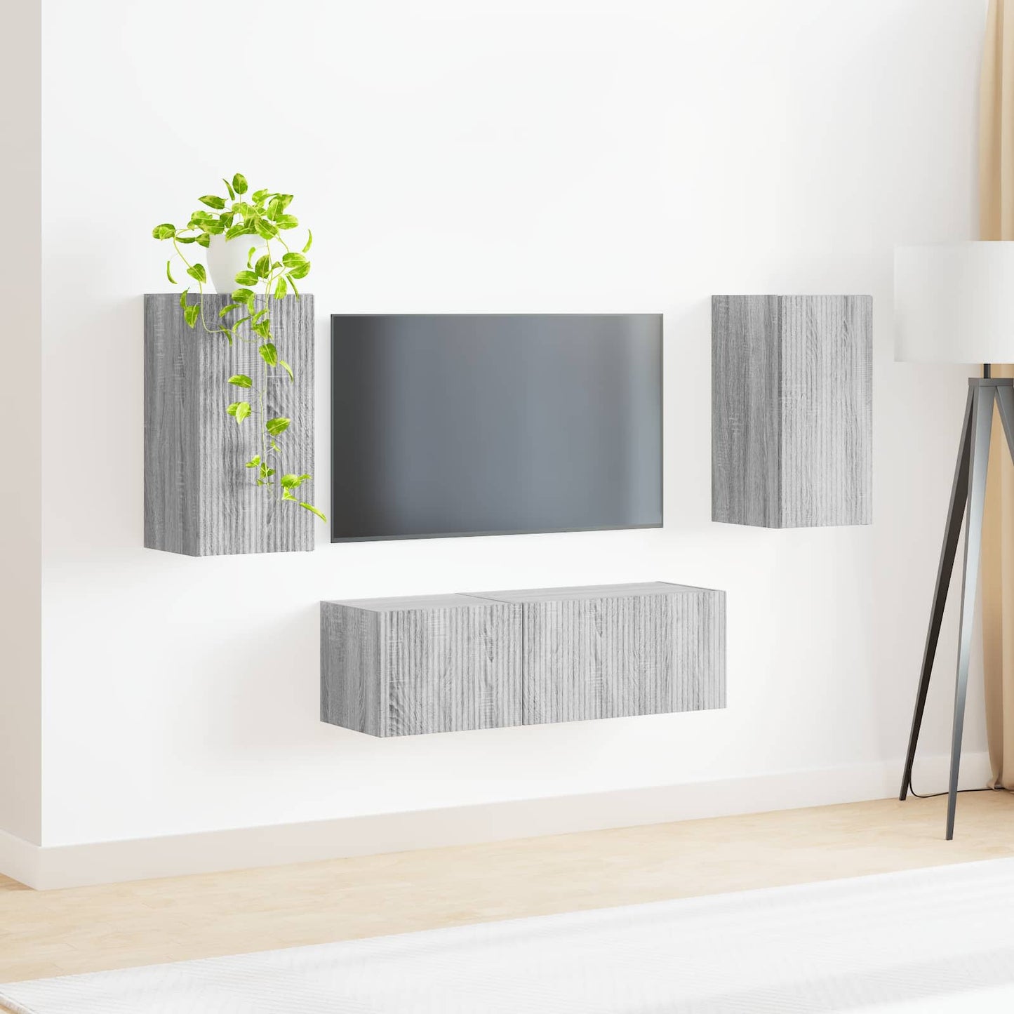 TV falit kabinet szett 4 pcs Szürke Sonoma Faanyag