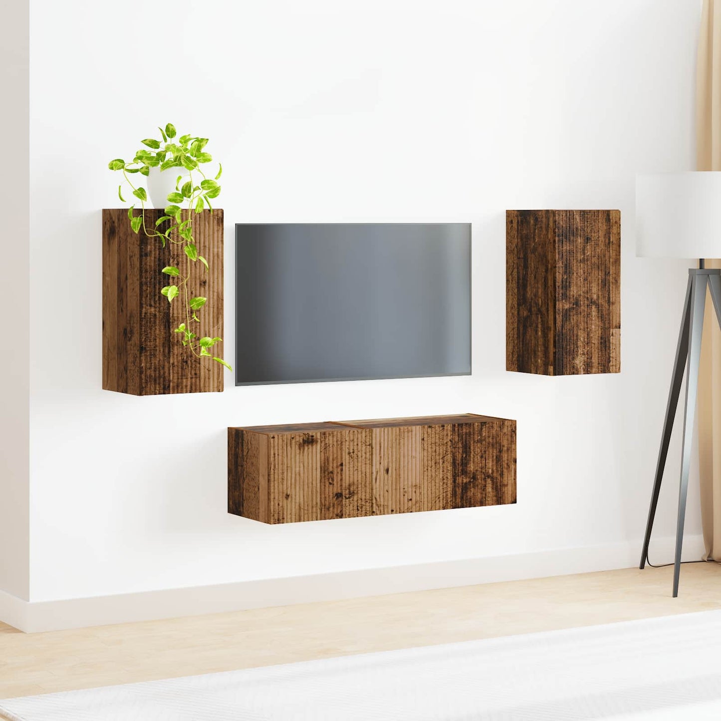 TV falit kabinet szett 4 pcs Öreg fa Szerelt Fa