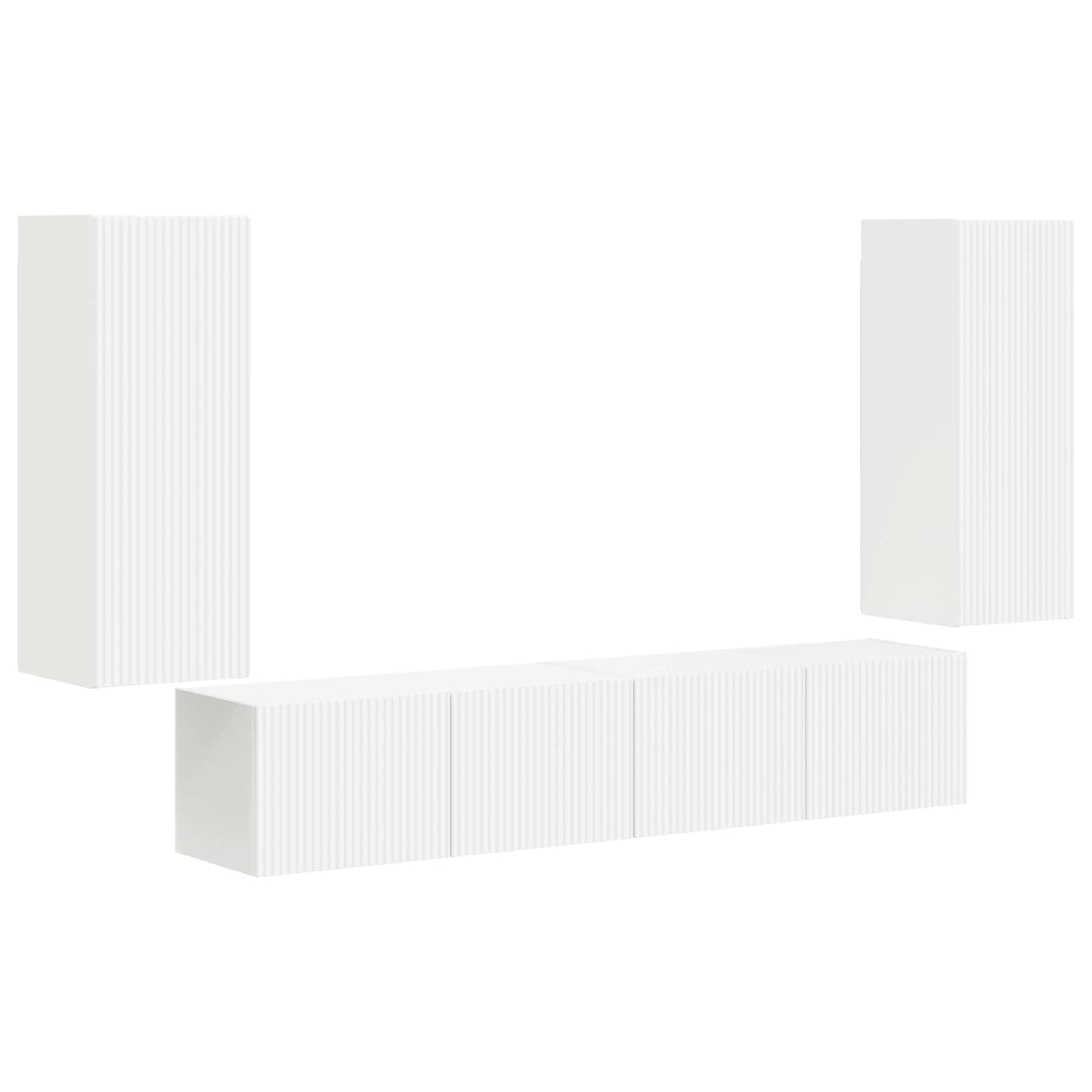 TV falit kabinet szett Falra szerelhető 4 pcs Fehér Faanyag