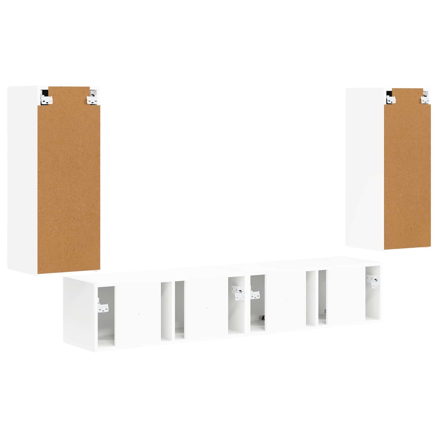 TV falit kabinet szett Falra szerelhető 4 pcs Fehér Faanyag