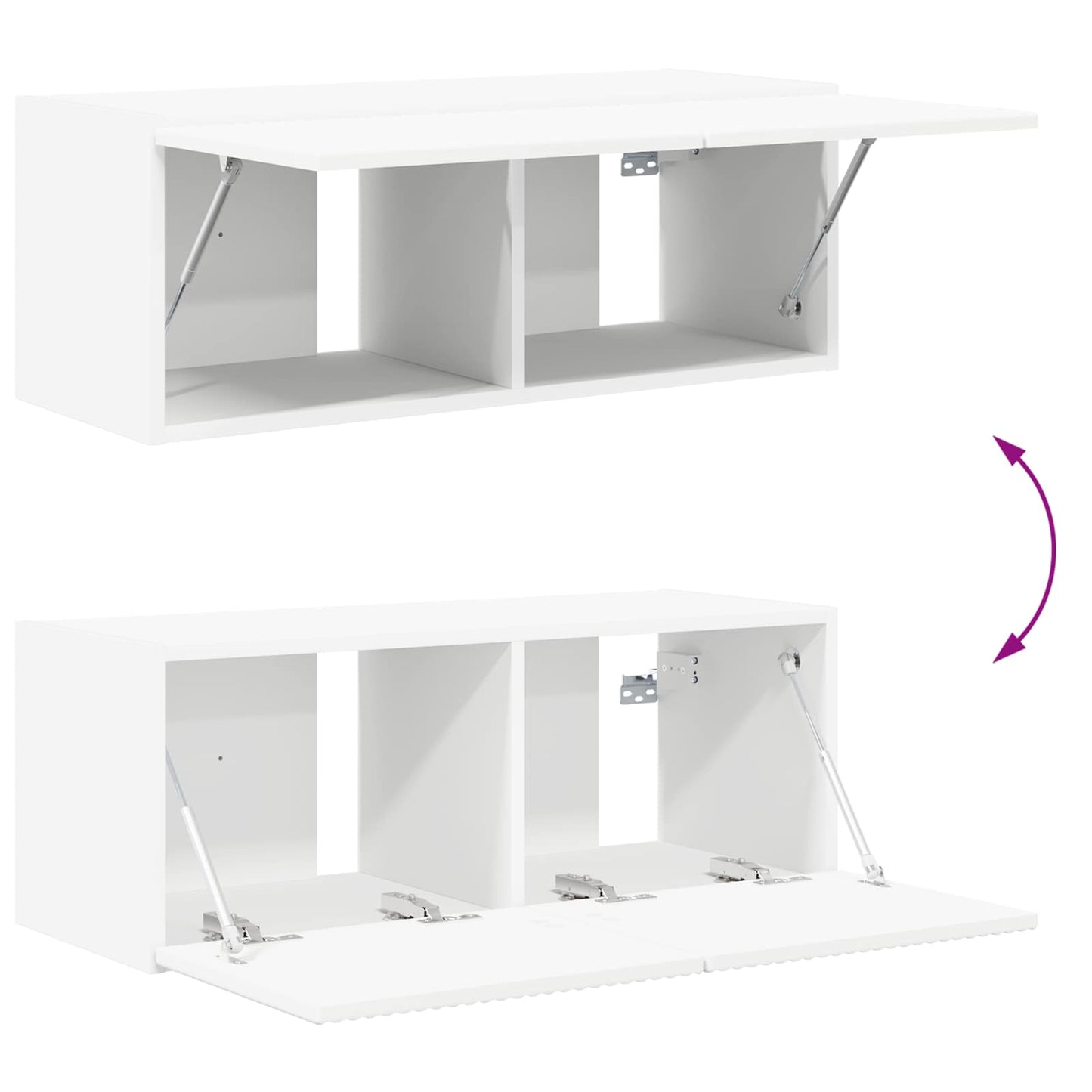 TV falit kabinet szett Falra szerelhető 4 pcs Fehér Faanyag
