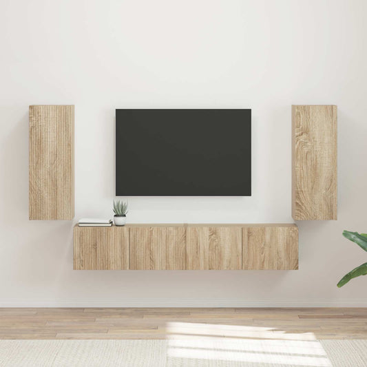 TV falit kabinet szett 4 pcs Sonoma tölgy Faanyag