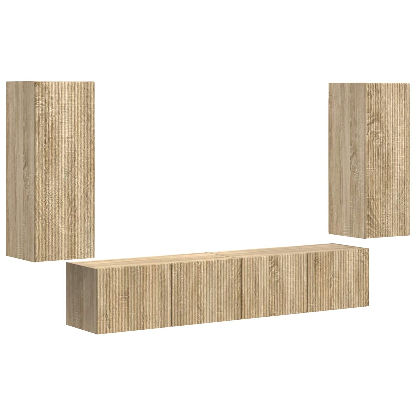 TV falit kabinet szett 4 pcs Sonoma tölgy Szerelt Fa