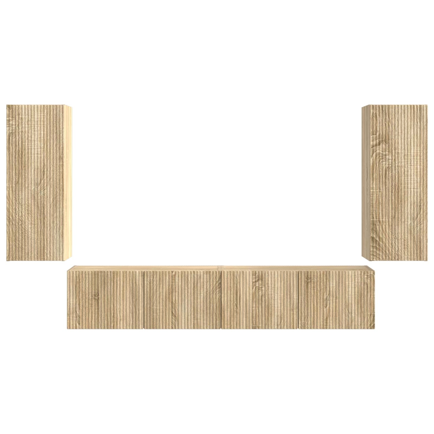 TV falit kabinet szett 4 pcs Sonoma tölgy Szerelt Fa