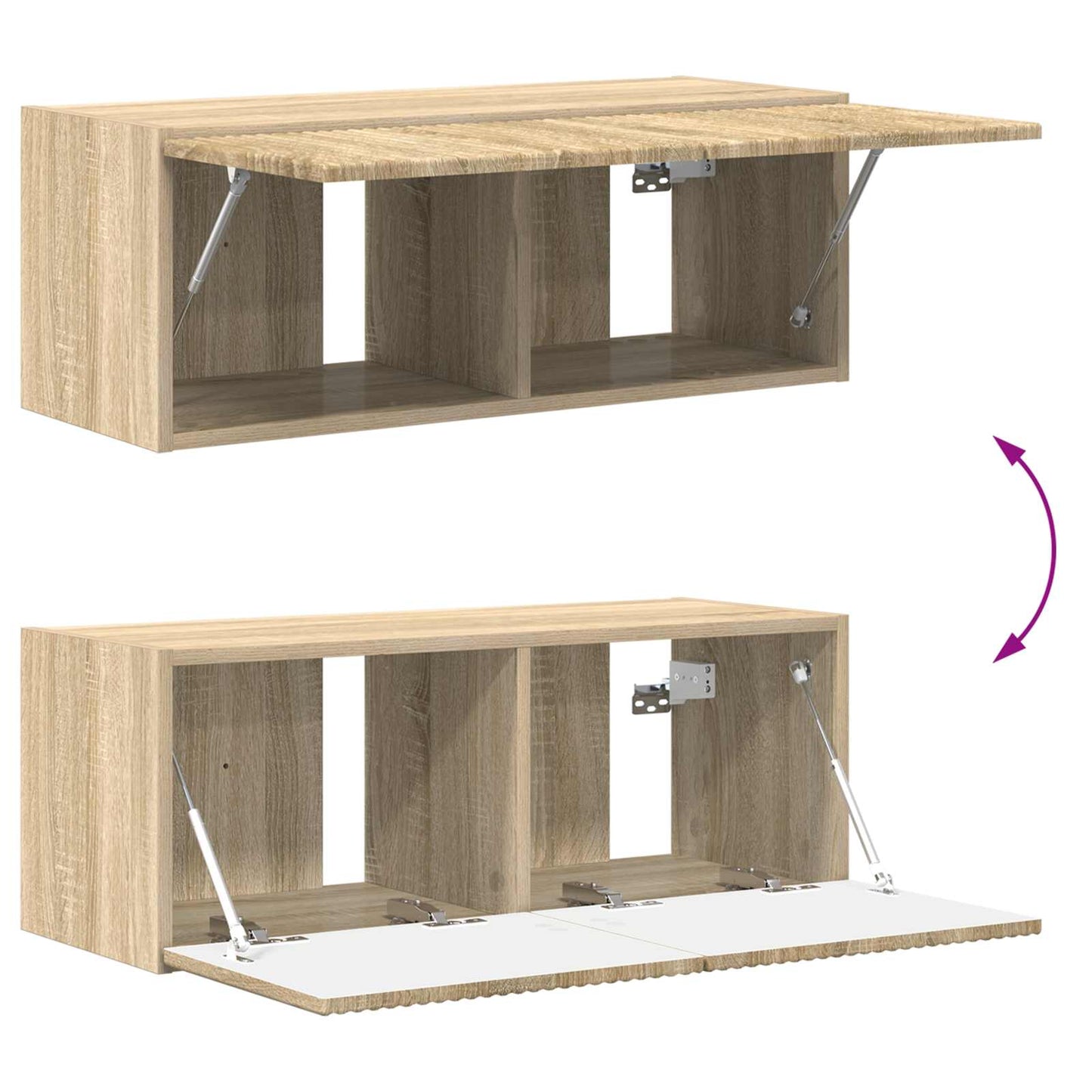 TV falit kabinet szett 4 pcs Sonoma tölgy Szerelt Fa