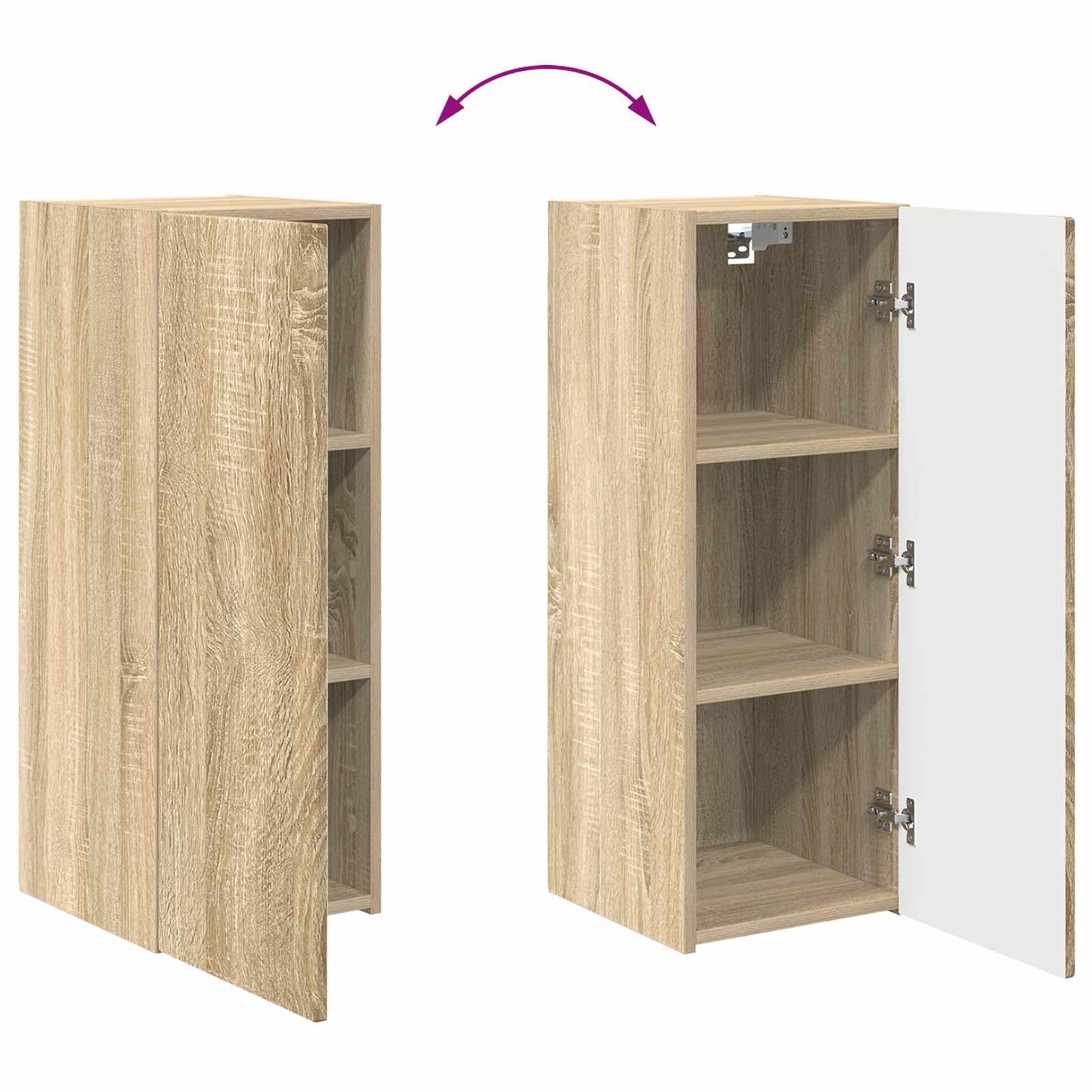 TV falit kabinet szett 4 pcs Sonoma tölgy Szerelt Fa