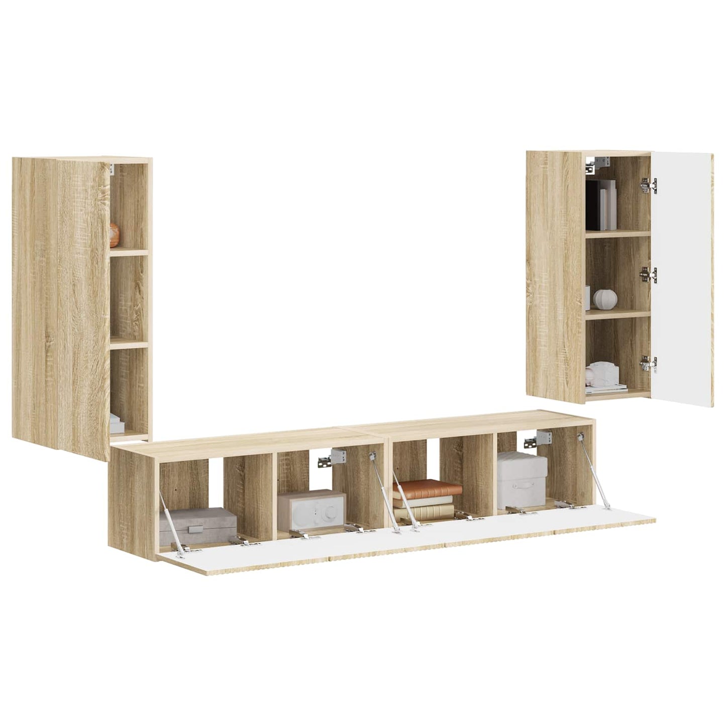 TV falit kabinet szett 4 pcs Sonoma tölgy Szerelt Fa