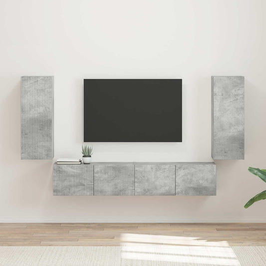TV falit kabinet szett 4 pcs Beton Szürke Faanyag