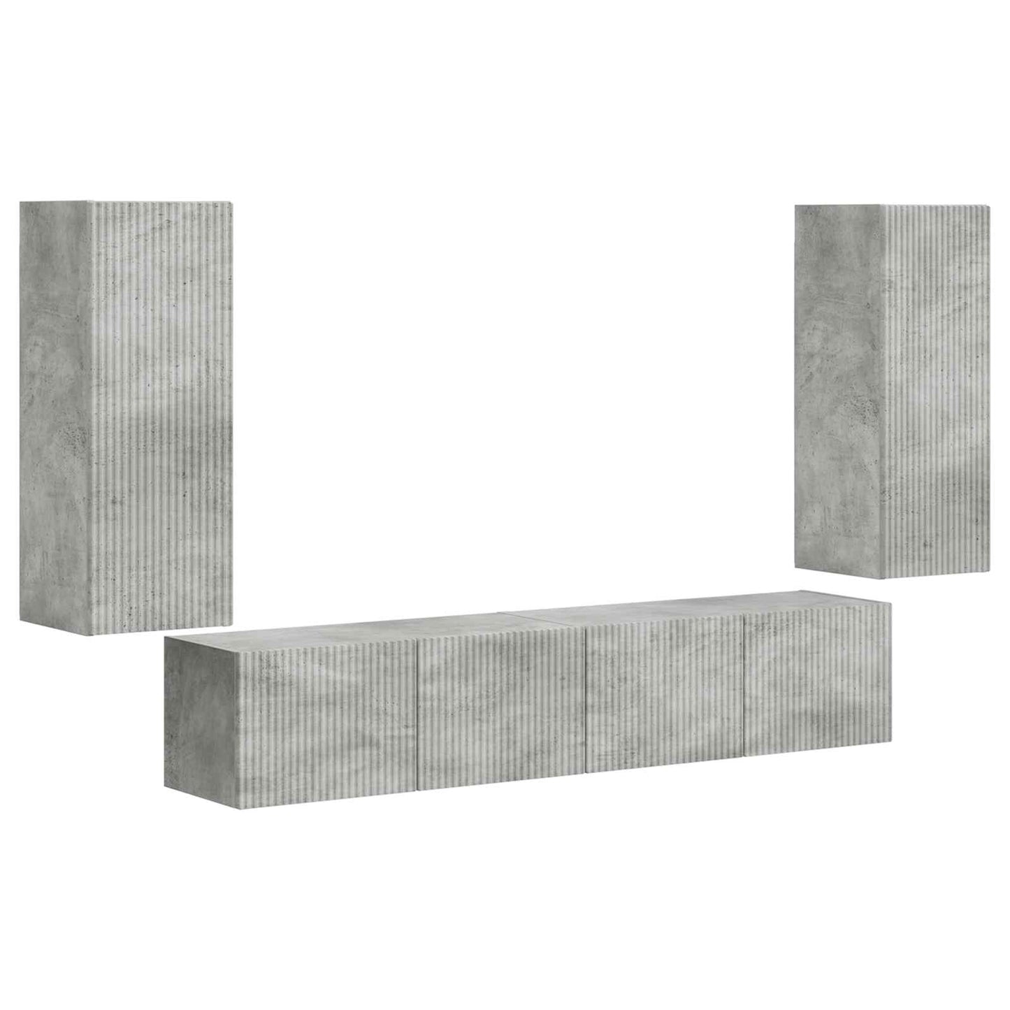 TV falit kabinet szett 4 pcs Beton Szürke Szerelt Fa