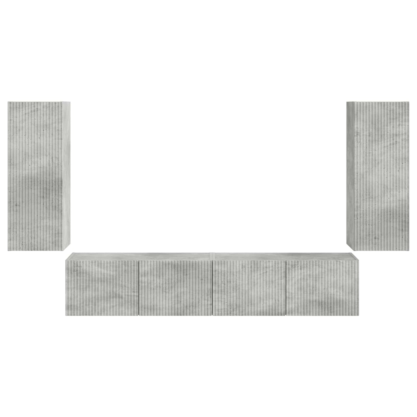 TV falit kabinet szett 4 pcs Beton Szürke Szerelt Fa