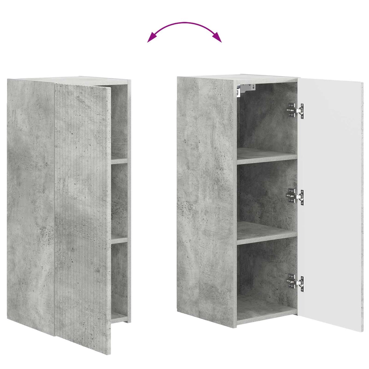 TV falit kabinet szett 4 pcs Beton Szürke Szerelt Fa