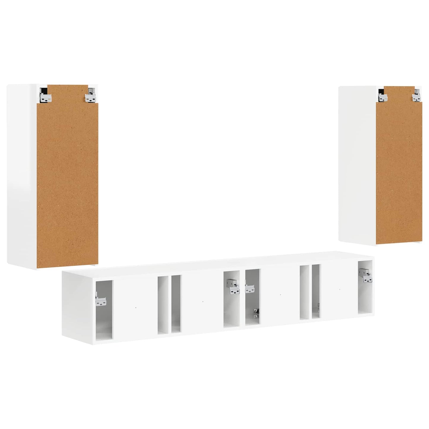 TV falit kabinet szett 4 pcs Magas Fényű Fehér Faanyag