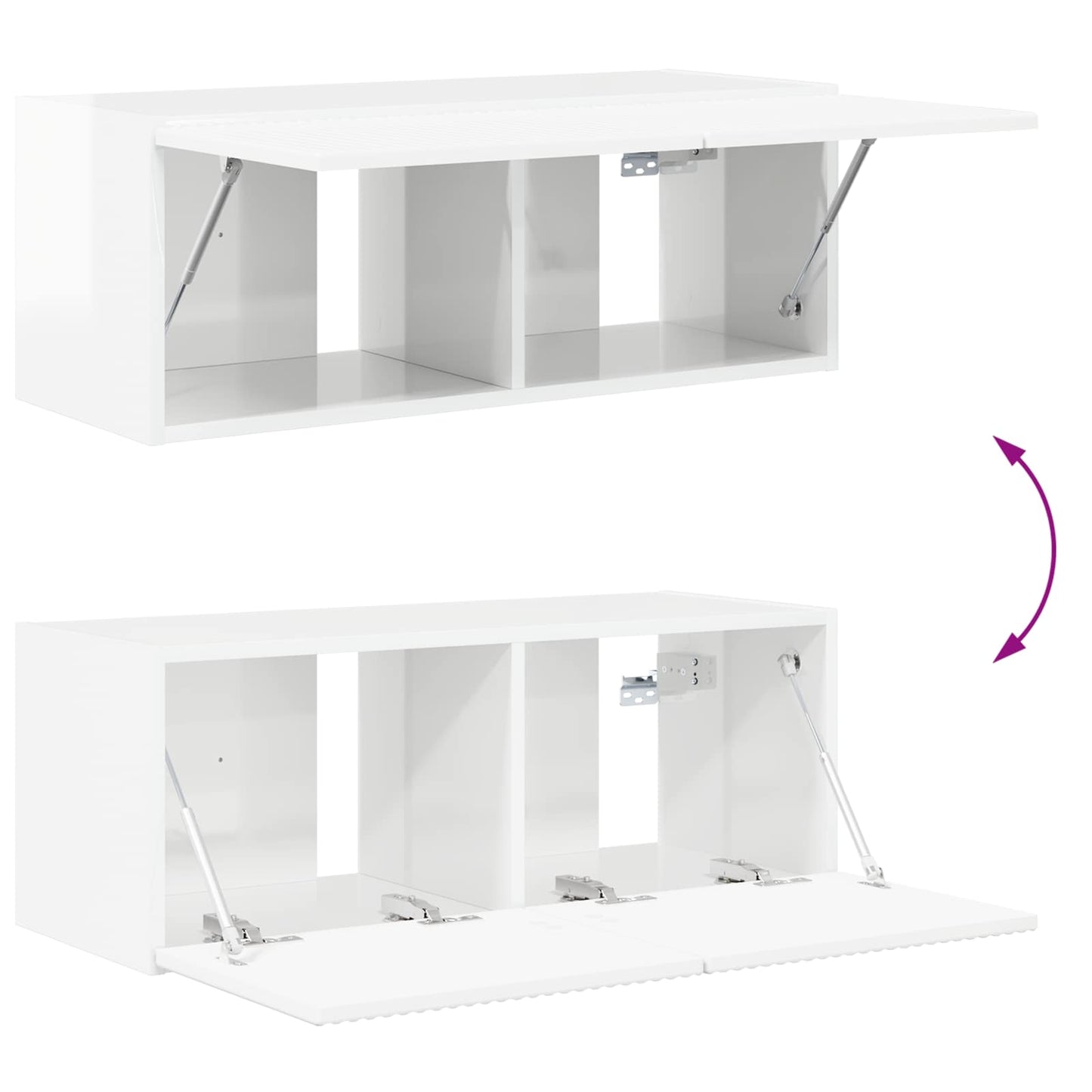 TV falit kabinet szett 4 pcs Magas Fényű Fehér Faanyag