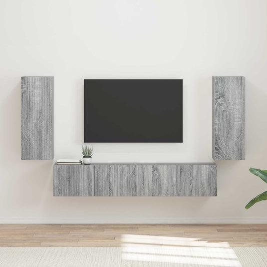 TV falit kabinet szett 4 pcs Szürke Sonoma Faanyag