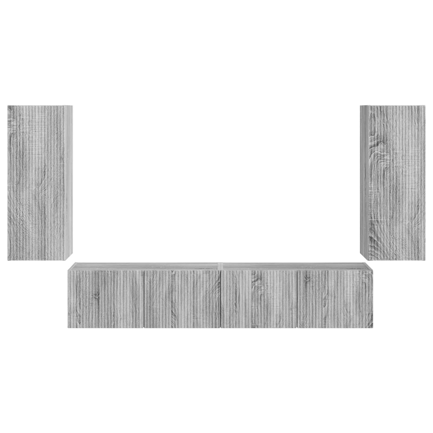 TV falit kabinet szett 4 pcs Szürke Sonoma Faanyag