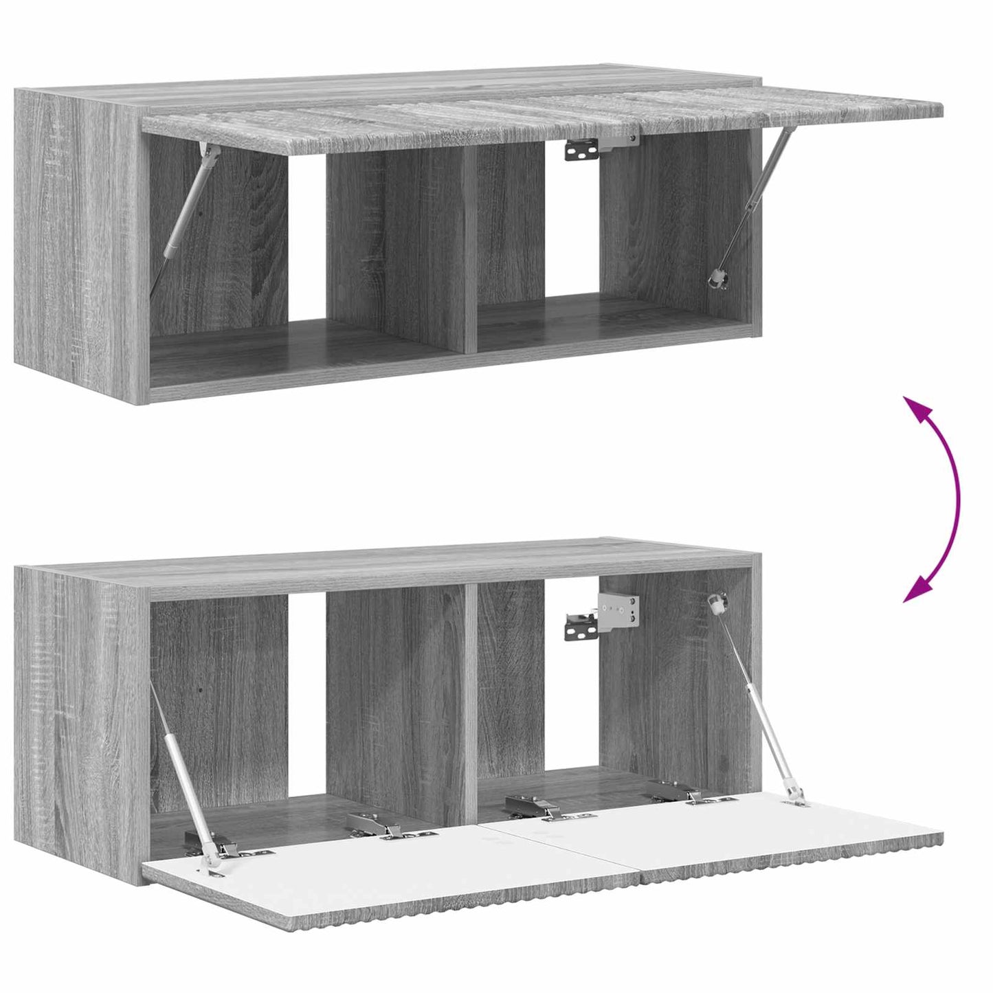 TV falit kabinet szett 4 pcs Szürke Sonoma Faanyag