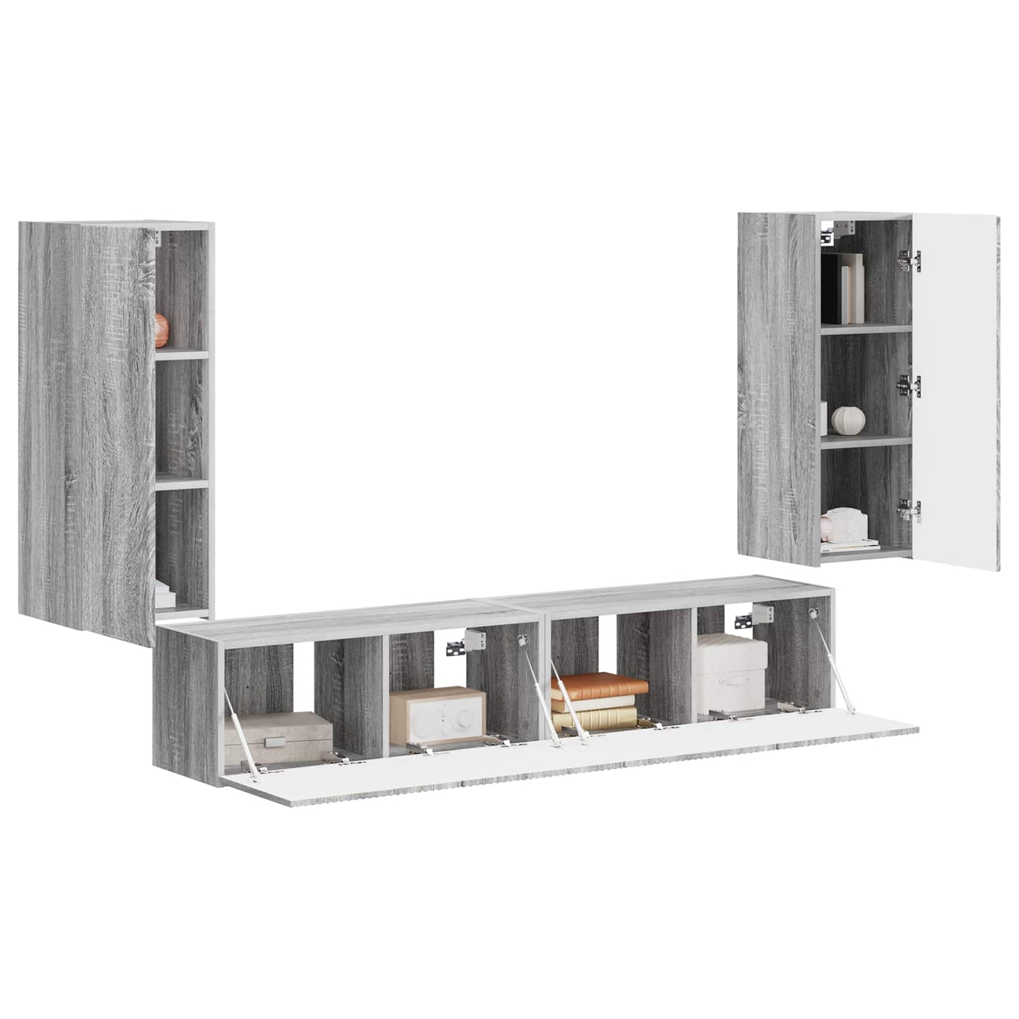 TV falit kabinet szett 4 pcs Szürke Sonoma Faanyag