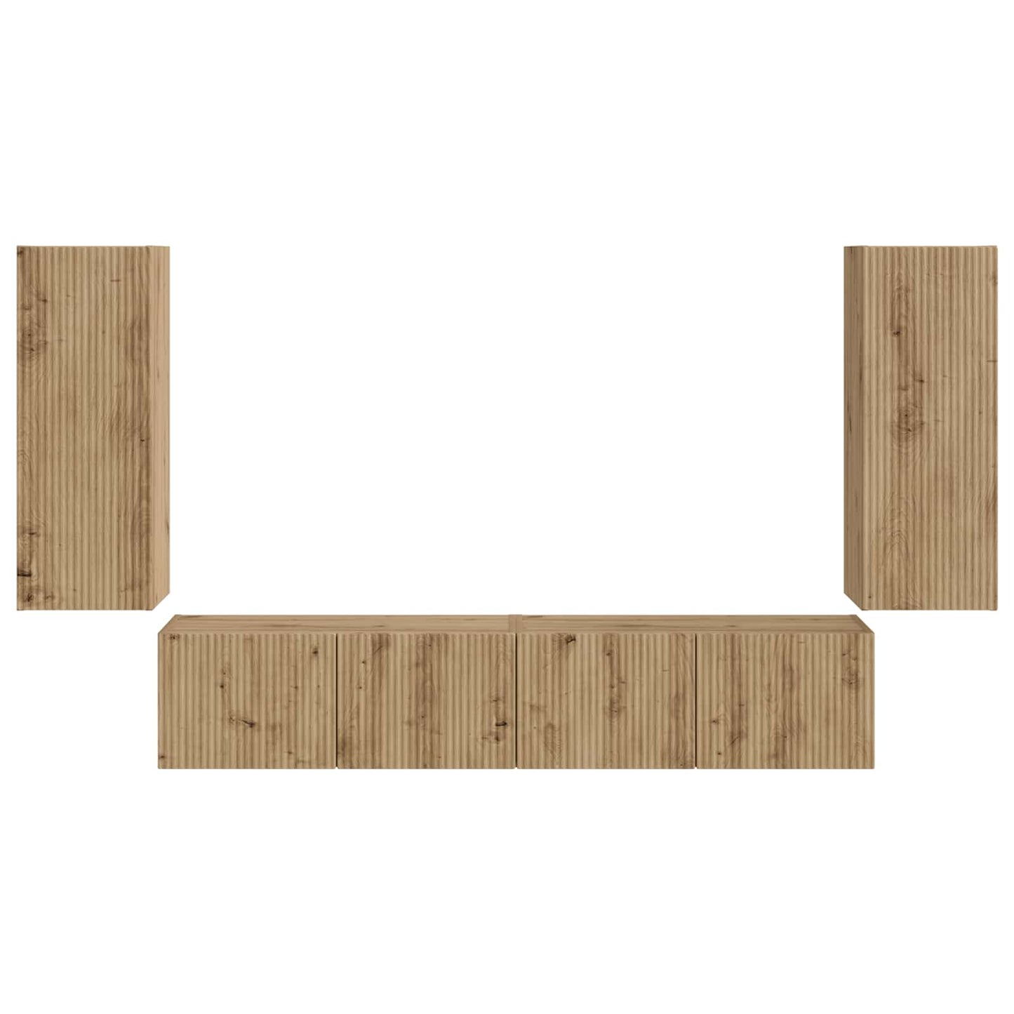 TV falit kabinet szett 4 pcs Artisan tölgy Szerelt Fa