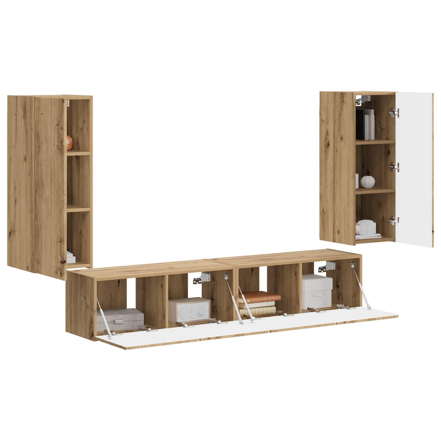 TV falit kabinet szett 4 pcs Artisan tölgy Szerelt Fa
